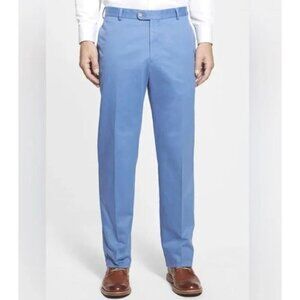 Peter Millar Raleigh Blue Pima Cotton Twill Casual Pants Size 36 Chinos Trousers